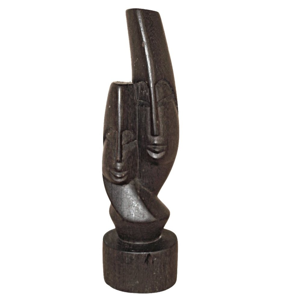 Art Deco Handcarved Hibiscus wood Bali Indonesian sculpture